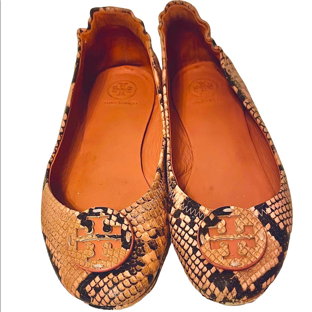 Tory Burch snakeskin ballet flats size 8